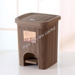 rattan pedal waste bin